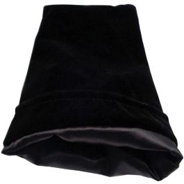 6`x8` LARGE Black Velvet Dice Bag with Black Satin Lining
