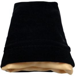 4`x6` Black Velvet Dice Bag with Gold Satin Lining