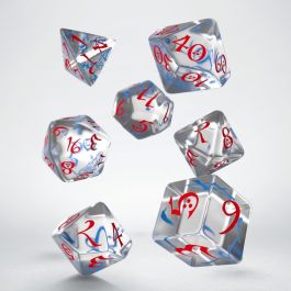 QWSSCLE16 Q-Workshop Classic RPG Dice Set Transparent Blue/Red (7)