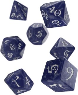QWSSCLE85 Q-Workshop Classic RPG Dice Set Colbalt/White (7)