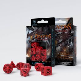 QWSSDRA04 Q-Workshop Dragons Dice Set Red/Black (7)