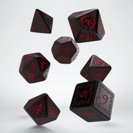 QWSSELV06 Q-Workshop Elvish Dice Set Black/Red (7)