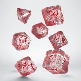 QWSSELV09 Q-Workshop Elvish Dice Set Transparent/Red (7)
