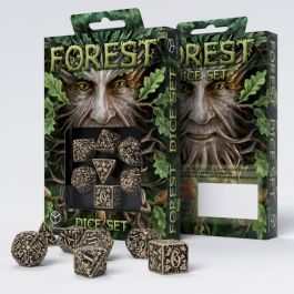 QWSSFOR18 Q-Workshop Forest Dice Set 3D Beige/Black (7)