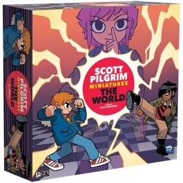 Scott Pilgrim Miniatures the World is a competitive board game where one team takes on the role of Scott and the other Good Guys to fight against the League of Evil Exes. Each character has unique powers, and as they battle they will level up and unlock n