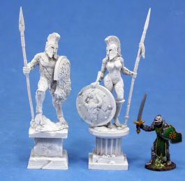 Bones Black: Amazon and Apartan Living Statues (Stone)