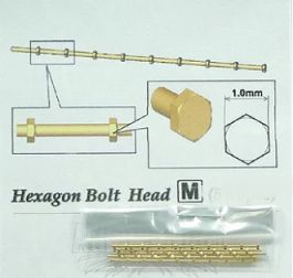 Adlers Nest Hexagon Bolt Head 1.0mm, M, Brass (45 pcs)