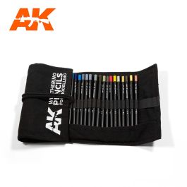 AK Interactive Weathering Pencil Full Range Cloth Case (All 37 Colors)