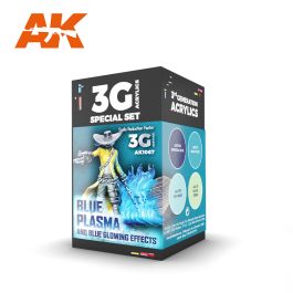AK Interactive Wargame Color Set Blue Plasma And Glowing Effects