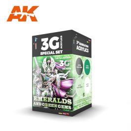 AK Interactive Wargame Color Set Emeralds And Green Gems