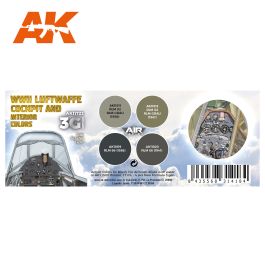 AK Interactive 3G Air - WWII Luftwaffe Cockpit & Interior Colors Set (4)