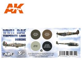 AK Interactive 3G Air - WWII RAF Temperate Land Scheme Set (4)