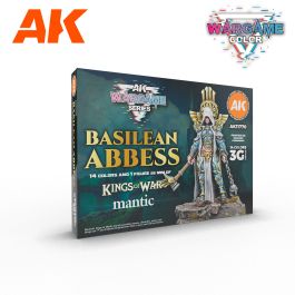 AK Interactive Wargame Series: Kings of War: Signature Starter - Basilean Abbess, 14 Colors & 1 Figure