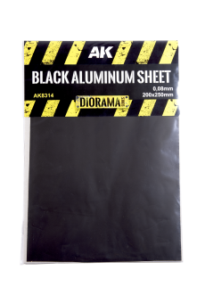 AK Interactive Black Aluminium Sheet 150UM (200-250mm)