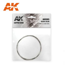 AK Interactive Copper Wire 0.25mm X 5 Meters Silver Color