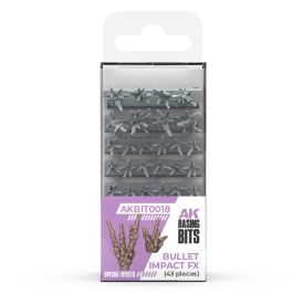 AK Interactive Bullet Impact FX - Basing Bits (43 Pieces)