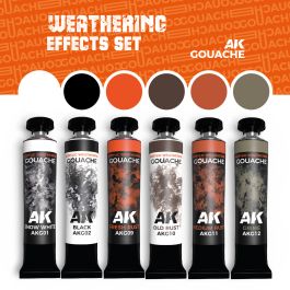 AK Interactive Gouaches Weathering Effects Set