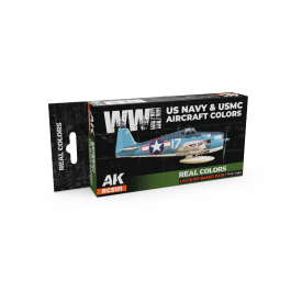AK Interactive Real Colors WWII US Navy & USMC Aircraft Colors Set (Set of 6)