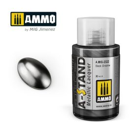 Ammo Mig A-Stand Lacquer Paint 30ml - Black Chrome (6 Pack)