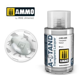 Ammo Mig A-Stand Lacquer Paint 30ml - Transparent Medium (6 Pack)
