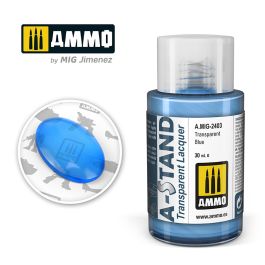 Ammo Mig A-Stand Lacquer Paint 30ml - Transparent Blue (6 Pack)