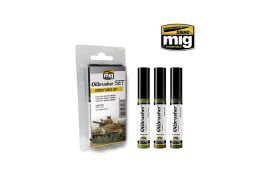 Ammo Mig Oilbrusher Green Tones Set