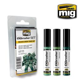 Ammo Mig Oilbrusher Mechas Green Tones Set