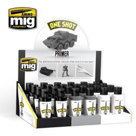 Ammo Mig One Shot Primer Retail Counter Display Stand 1 (8 each, Black, White & Grey, Total 24 Units)