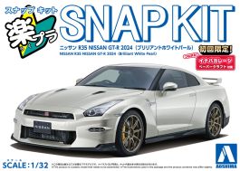 Aoshima 1/32 SNAP KIT #03-BW Nissan R35 GT-R 2024 (Brilliant White Pearl)
