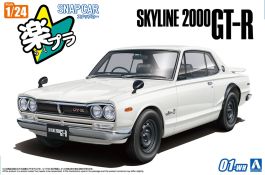 Aoshima 1/24 SNAP CAR KPGC10 SKYLINE HT 2000GT-R 1971 White