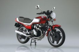 Aoshima 1/12 Diecast Honda CBX400F Candy Alamoana Red/Pearl Shell White