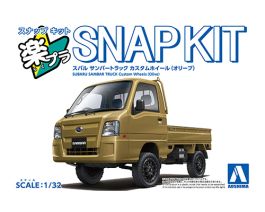 Aoshima 1/32 SNAP KIT #05CU-OE Subaru Sambar Truck Custom Wheels (Olive)  Truck kits
