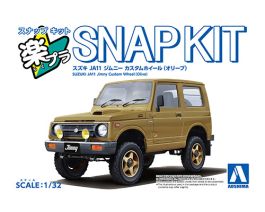 Aoshima 1/32 SNAP KIT #18CU-OE Suzuki JA11 Jimny Custom Wheel (Olive)