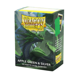 Dragon Shield Sleeves Dual Matte Apple Green And Silver 100ct