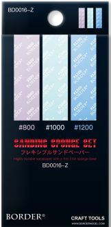 Border Model Sanding Sponge Set 800# 1000# 1200# (18 Pcs Each)