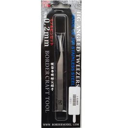 Border Model Hg Angled Tweezers, Made Of 304 Stainless Steel - 0.2mm Curved