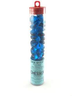 Crystal Aqua Blue Glass Stones in 5.5` Tube (40)