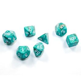 Marble: Mini-Polyhedral Oxi-Copper/white 7-Die Set