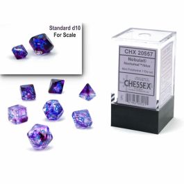 Nebula: Mini-Polyhedral Nocturnal/blue Luminary 7-Die Set