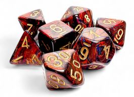Scarab: Mega-hedral Blue Blood/gold 7-Die Set