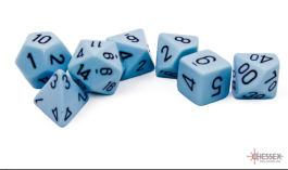Opaque Polyhedral Pastel Blue/black 7-Die Set