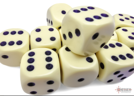 Opaque 16mm d6 Pastel Yellow/black Dice Block (12 dice)