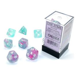 Nebula: Polyhedral Wisteria/white Luminary 7-Die Set