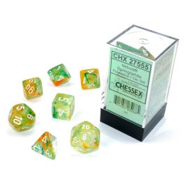 Nebula: Polyhedral Spring/white Luminary 7-Die Set