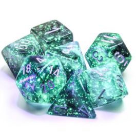 Borealis: Polyhedral Light Smoke/silver Luminary 7-Die Set