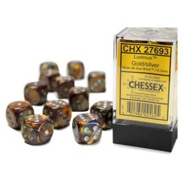 d6Cube16mmLustrous Gold/Silver (12)