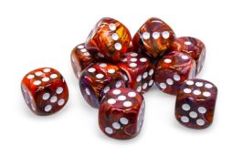 Festive: 16mm d6 Symphony/white Dice Block (12 dice)