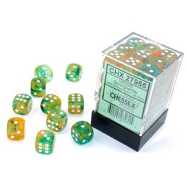 Nebula: 12mm d6 Spring/white Luminary Dice Block (36 dice)