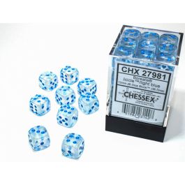 Borealis: 12mm d6 Icicle/light blue Luminary Dice Block (36 dice)