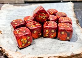 WW2 dice Soviet Scarab Scarlet/gold 16mm d6 Dice Block
